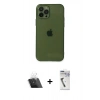 MARSİLYAN™- iPhone 12 Pro Kılıf Ahenk Doku - Şeffaf Uv Polymer Nano Ekran Koruyucu + Kamera Lens Koruma Cam - SF