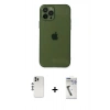 MARSİLYAN™- iPhone 12 Pro Kılıf Ahenk Doku - Şeffaf Uv Polymer Nano Ekran Koruyucu + Shine Kamera Lens - GS