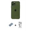 MARSİLYAN™- iPhone 12 Pro Kılıf Ahenk Doku - Şeffaf Uv Polymer Nano Ekran Koruyucu + Shine Kamera Lens Koruma Cam - GI