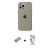MARSİLYAN™- iPhone 12 Pro Kılıf Ahenk Doku - Şeffaf Uv Polymer Nano Ekran Koruyucu + Shine Kamera Lens Koruma Cam - SABE