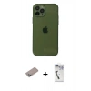 MARSİLYAN™- iPhone 12 Pro Kılıf Ahenk Doku - Şeffaf Uv Polymer Nano Ekran Koruyucu + Shine Kamera Lens Koruma Cam - SABE