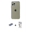 MARSİLYAN™- iPhone 12 Pro Kılıf Ahenk Doku - Şeffaf Uv Polymer Nano Ekran Koruyucu + Renkli Kamera Lens Koruma Cam - YL