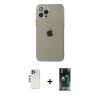 MARSİLYAN™- iPhone 12 Pro Kılıf Ahenk Doku - Siyah 360 Mat Full Body Arka Koruyucu + Shine Kamera Lens - GS