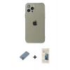 MARSİLYAN™- iPhone 12 Pro Kılıf Ahenk Doku - Siyah 6D Mat Seramik Hayalet Nano Ekran Koruyucu + Metal Kamera Lens Koruma Cam - GS