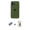 MARSİLYAN™- iPhone 12 Pro Kılıf Ahenk Doku - Siyah 6D Mat Seramik Hayalet Nano Ekran Koruyucu + Metal Kamera Lens Koruma Cam - GD