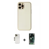 MARSİLYAN™- iPhone 12 Pro Kılıf Ahenk Işık - Şeffaf 360 Full Body Arka Koruyucu + Shine Kamera Lens - GD