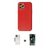 MARSİLYAN™- iPhone 12 Pro Kılıf Ahenk Işık - Şeffaf 360 Full Body Arka Koruyucu + Shine Kamera Lens - GD