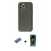 MARSİLYAN™- iPhone 12 Pro Kılıf Ahenk Işık - Şeffaf 360 Full Body Arka Koruyucu + Shine Kamera Lens Koruma Cam - GD