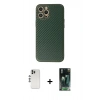 MARSİLYAN™- iPhone 12 Pro Kılıf Ahenk Işık - Şeffaf 360 Full Body Arka Koruyucu + Shine Kamera Lens - GS