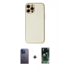 MARSİLYAN™- iPhone 12 Pro Kılıf Ahenk Işık - Şeffaf 360 Full Body Arka Koruyucu + Neon Fosforlu Kamera Lens - MI
