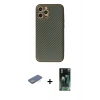 MARSİLYAN™- iPhone 12 Pro Kılıf Ahenk Işık - Şeffaf 360 Full Body Arka Koruyucu + Renkli Kamera Lens Koruma Cam - YL