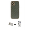 MARSİLYAN™- iPhone 12 Pro Kılıf Ahenk Işık - Şeffaf Uv Polymer Nano Ekran Koruyucu + Rainbow Kamera Lens Koruma Cam - GD