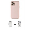 MARSİLYAN™- iPhone 12 Pro Kılıf Ahenk Işık - Şeffaf Uv Polymer Nano Ekran Koruyucu + Gümüş Shine Kamera Lens