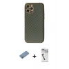 MARSİLYAN™- iPhone 12 Pro Kılıf Ahenk Işık - Şeffaf Uv Polymer Nano Ekran Koruyucu + Shine Kamera Lens Koruma Cam - GS