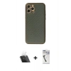 MARSİLYAN™- iPhone 12 Pro Kılıf Ahenk Işık - Şeffaf Uv Polymer Nano Ekran Koruyucu + Kamera Lens Koruma Cam - SF