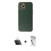 MARSİLYAN™- iPhone 12 Pro Kılıf Ahenk Işık - Şeffaf Uv Polymer Nano Ekran Koruyucu + Kamera Lens Koruma Cam - SF