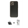 MARSİLYAN™- iPhone 12 Pro Kılıf Ahenk Işık - Şeffaf Uv Polymer Nano Ekran Koruyucu + Kamera Lens Koruma Cam - SF
