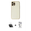 MARSİLYAN™- iPhone 12 Pro Kılıf Ahenk Işık - Şeffaf Uv Polymer Nano Ekran Koruyucu + Kamera Lens Koruma Cam - SF