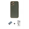 MARSİLYAN™- iPhone 12 Pro Kılıf Ahenk Işık - Şeffaf Uv Polymer Nano Ekran Koruyucu + Metal Kamera Lens Koruma Cam - KI