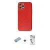 MARSİLYAN™- iPhone 12 Pro Kılıf Ahenk Işık - Şeffaf Uv Polymer Nano Ekran Koruyucu + Mavi Shine Kamera Lens Koruma Cam