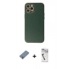 MARSİLYAN™- iPhone 12 Pro Kılıf Ahenk Işık - Şeffaf Uv Polymer Nano Ekran Koruyucu + Metal Kamera Lens Koruma Cam - GS