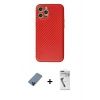 MARSİLYAN™- iPhone 12 Pro Kılıf Ahenk Işık - Şeffaf Uv Polymer Nano Ekran Koruyucu + Metal Kamera Lens Koruma Cam - MI