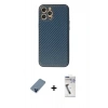 MARSİLYAN™- iPhone 12 Pro Kılıf Ahenk Işık - Şeffaf Uv Polymer Nano Ekran Koruyucu + Metal Kamera Lens Koruma Cam - MI