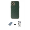 MARSİLYAN™- iPhone 12 Pro Kılıf Ahenk Işık - Şeffaf Uv Polymer Nano Ekran Koruyucu + Metal Kamera Lens Koruma Cam - MI