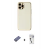 MARSİLYAN™- iPhone 12 Pro Kılıf Ahenk Işık - Şeffaf Uv Polymer Nano Ekran Koruyucu + Metal Kamera Lens Koruma Cam - GD