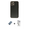 MARSİLYAN™- iPhone 12 Pro Kılıf Ahenk Işık - Şeffaf Uv Polymer Nano Ekran Koruyucu + Metal Kamera Lens Koruma Cam - MI