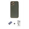 MARSİLYAN™- iPhone 12 Pro Kılıf Ahenk Işık - Şeffaf Uv Polymer Nano Ekran Koruyucu + Metal Kamera Lens Koruma Cam - GD