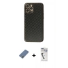 MARSİLYAN™- iPhone 12 Pro Kılıf Ahenk Işık - Şeffaf Uv Polymer Nano Ekran Koruyucu + Metal Kamera Lens Koruma Cam - AKYL