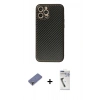 MARSİLYAN™- iPhone 12 Pro Kılıf Ahenk Işık - Şeffaf Uv Polymer Nano Ekran Koruyucu + Metal Kamera Lens Koruma Cam - GD