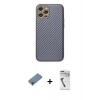 MARSİLYAN™- iPhone 12 Pro Kılıf Ahenk Işık - Şeffaf Uv Polymer Nano Ekran Koruyucu + Metal Kamera Lens Koruma Cam - MR