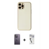MARSİLYAN™- iPhone 12 Pro Kılıf Ahenk Işık - Şeffaf Uv Polymer Nano Ekran Koruyucu + Neon Fosforlu Kamera Lens - BZ