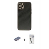 MARSİLYAN™- iPhone 12 Pro Kılıf Ahenk Işık - Şeffaf Uv Polymer Nano Ekran Koruyucu + Renkli Kamera Lens Koruma Cam - PE