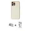 MARSİLYAN™- iPhone 12 Pro Kılıf Ahenk Işık - Şeffaf Uv Polymer Nano Ekran Koruyucu + Rainbow Kamera Lens Koruma Cam - GD
