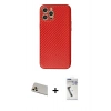 MARSİLYAN™- iPhone 12 Pro Kılıf Ahenk Işık - Şeffaf Uv Polymer Nano Ekran Koruyucu + Rainbow Kamera Lens Koruma Cam - GD