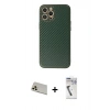 MARSİLYAN™- iPhone 12 Pro Kılıf Ahenk Işık - Şeffaf Uv Polymer Nano Ekran Koruyucu + Rainbow Kamera Lens Koruma Cam - GD