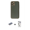 MARSİLYAN™- iPhone 12 Pro Kılıf Ahenk Işık - Şeffaf Uv Polymer Nano Ekran Koruyucu + Renkli Kamera Lens Koruma Cam - SI
