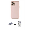 MARSİLYAN™- iPhone 12 Pro Kılıf Ahenk Işık - Şeffaf Uv Polymer Nano Ekran Koruyucu + Renkli Kamera Lens Koruma Cam - MI