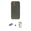 MARSİLYAN™- iPhone 12 Pro Kılıf Ahenk Işık - Şeffaf Uv Polymer Nano Ekran Koruyucu + Renkli Kamera Lens Koruma Cam - MI