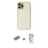 MARSİLYAN™- iPhone 12 Pro Kılıf Ahenk Işık - Şeffaf Uv Polymer Nano Ekran Koruyucu + Renkli Kamera Lens Koruma Cam - MI