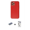 MARSİLYAN™- iPhone 12 Pro Kılıf Ahenk Işık - Şeffaf Uv Polymer Nano Ekran Koruyucu + Renkli Kamera Lens Koruma Cam - YL