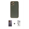 MARSİLYAN™- iPhone 12 Pro Kılıf Ahenk Işık - Şeffaf Uv Polymer Nano Ekran Koruyucu + Neon Fosforlu Kamera Lens - SI