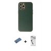 MARSİLYAN™- iPhone 12 Pro Kılıf Ahenk Işık - Şeffaf Uv Polymer Nano Ekran Koruyucu + Shine Kamera Lens Koruma Cam - GD