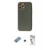 MARSİLYAN™- iPhone 12 Pro Kılıf Ahenk Işık - Şeffaf Uv Polymer Nano Ekran Koruyucu + Shine Kamera Lens Koruma Cam - GI