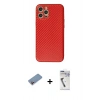 MARSİLYAN™- iPhone 12 Pro Kılıf Ahenk Işık - Şeffaf Uv Polymer Nano Ekran Koruyucu + Shine Kamera Lens Koruma Cam - PE