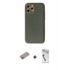 MARSİLYAN™- iPhone 12 Pro Kılıf Ahenk Işık - Şeffaf Uv Polymer Nano Ekran Koruyucu + Shine Kamera Lens Koruma Cam - SABE