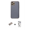 MARSİLYAN™- iPhone 12 Pro Kılıf Ahenk Işık - Şeffaf Uv Polymer Nano Ekran Koruyucu + Shine Kamera Lens Koruma Cam - SABE